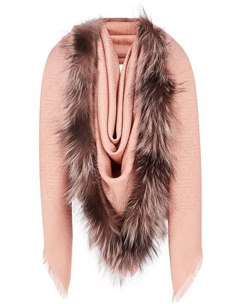 fendi touch of fur pink|Fendi Touch Of Fur Shawl in Pink .